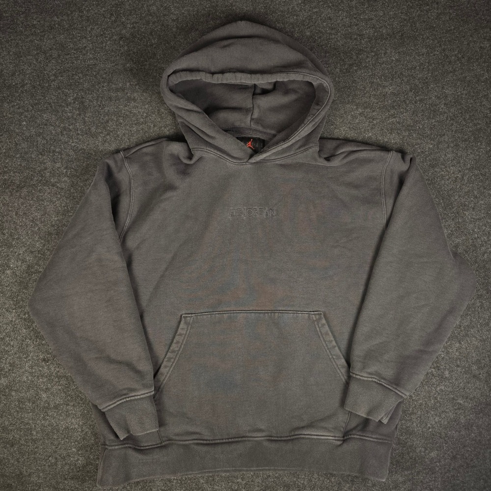 Nike Air Jordan Men's Dark Gray Wordmark Pullover Hoodie FJ1966 045 Size XL